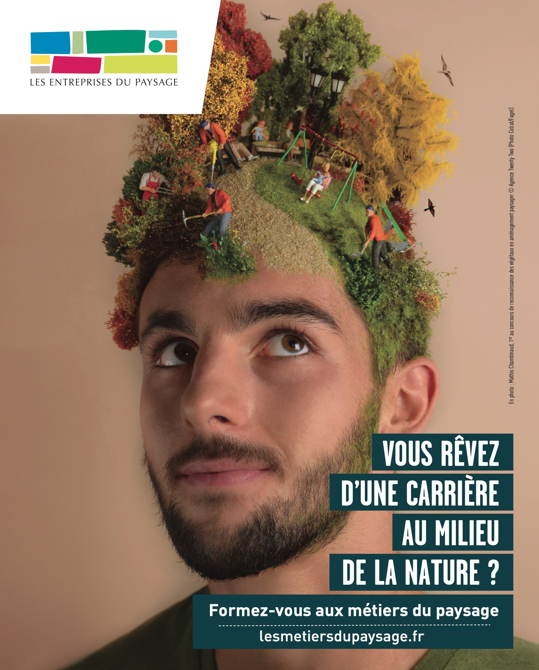 Affiche de campagne pour la formation aux métiers du paysage